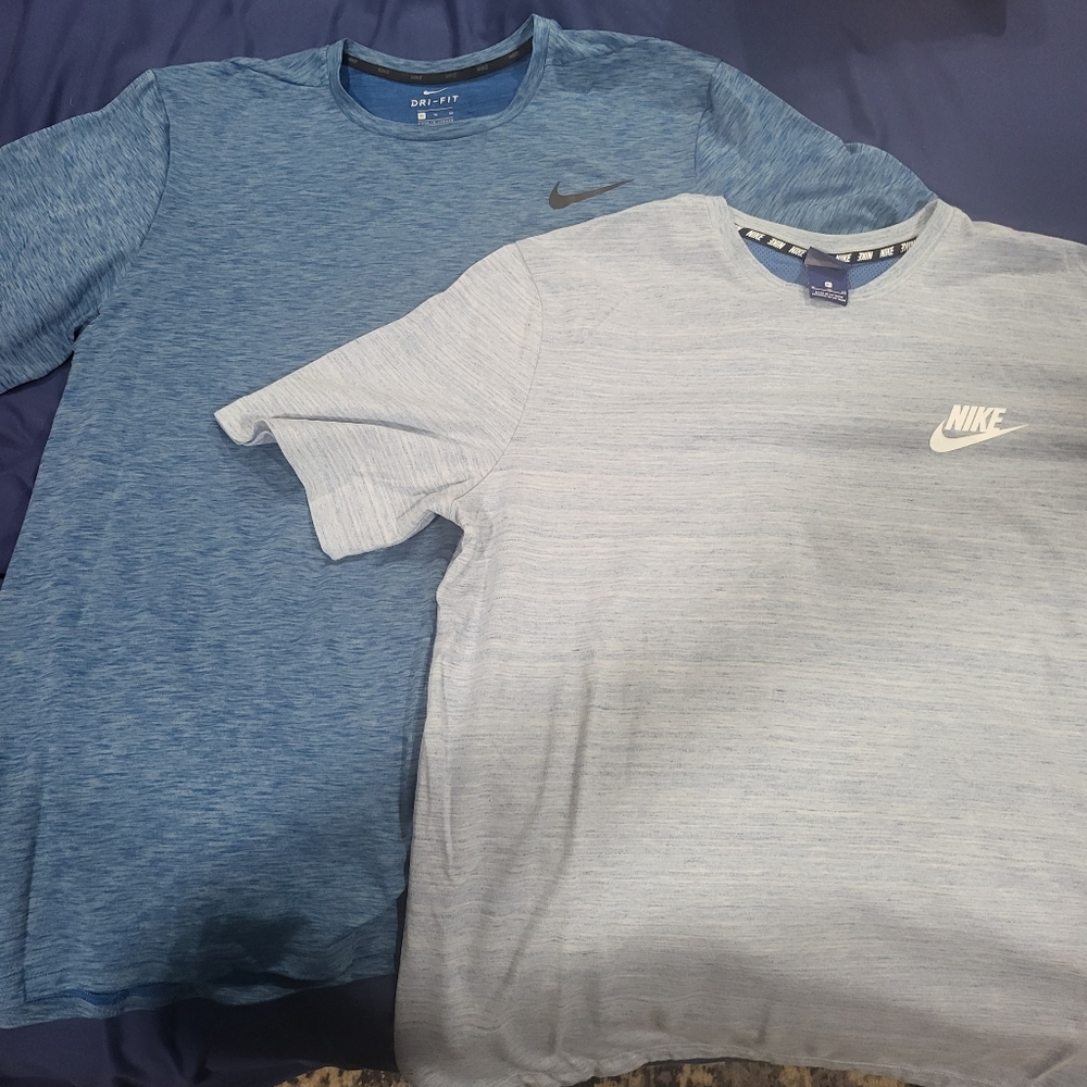 Two Nike Men's Blue XL T Shirts
